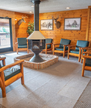 This is a picture of the lobby at Beaver Creek Resort in Gaylord,  Michigan