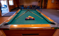 This is a picture of the pool table that guests can use at Beaver Creek Resort in Gaylord, MI