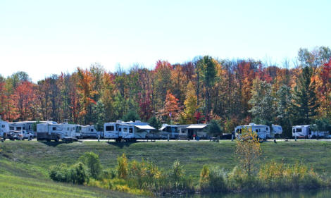 his is an aerail picture of the RV sites at Beaver Creek Resort in Gaylord, Michigan.