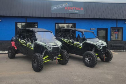 This is a picture of side by sides that can be rented near Beaver Creek Resort in Gaylord, MI